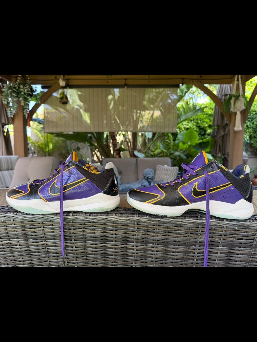 Nike Purple, Black & Yellow Low-Top Basketball Shoes -Men’s Size 8